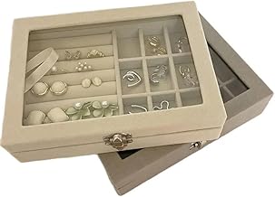 Right Products Transparent Jewelry Organizer Necklace Earrings Rings Jewelry Box Drawer Glass Velvet Storage Box Jewelry Dust Display Box.