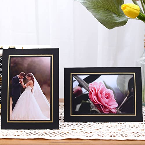 50 Pack Paper Picture Frames With Easel, 4X6 Paper Photo Frame Cards, Diy Cardboard Photo Frame, Picture Frames Bulk Great For Diy, Father's Day, Classroom (Black With Gold Lining) #TOP5