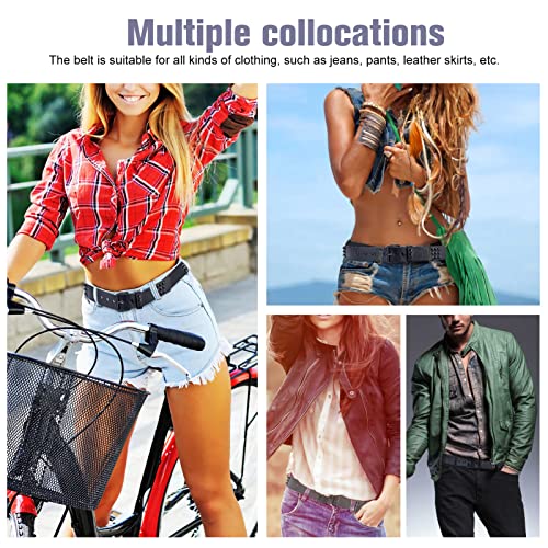 Studded Belt Metal Punk Rock Rivet Belt Emo Pyramid Stud Belt Threads Studded Goth Belt For Women Men Jeans Skirt (black)2