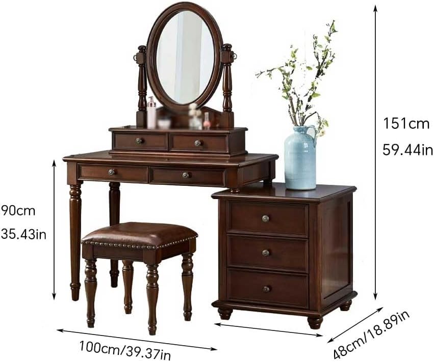 化粧台 木製化粧台 ベッドルーム モダン ドレッシングテーブル 収納キャビネット付き ベッドサイドテーブル メイクアップデスク