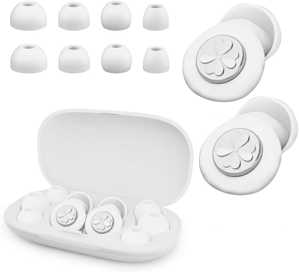 Ear Plugs for Sleeping Noise Cancelling,Ultra-Comfy Noise Reduction for Side Sleepers,56dB Reusable Silicone Earplugs for Snoring Blocking,Hearing Protection for Concerts,Shooting & Travel(Black)