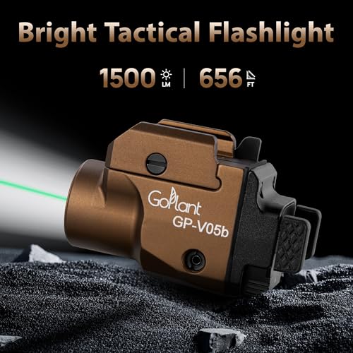 Image of 1500 Lumens Aircraft-Grade Aluminum Compact Pistol Flashlight, Picatinny Flashlights Laser Weapon Light, Subcompact Tactical Pistol Lights,Green Laser Light Combo For Handgun, Rechargeable Gun Laser