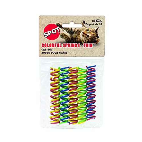 Ethical Thin Colorful Springs Cat Toy, 10-Pack, Medium Breeds #TOP2
