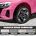 Aosom Kids Ride on Car, 12V Licensed Audi RS E-tron GT 3.1 MPH Electric Car for Kids, Ride-on Toy for Boys and Girls with Remote Control, 4 Wheels with Suspension, Horn, Music, Lights, Pink