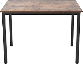 sogesfurniture Table Desks 100 x 60 cm Computer Table Computer Desks Office Desk Study Table Wood and Steel Work Table, Brown & Black