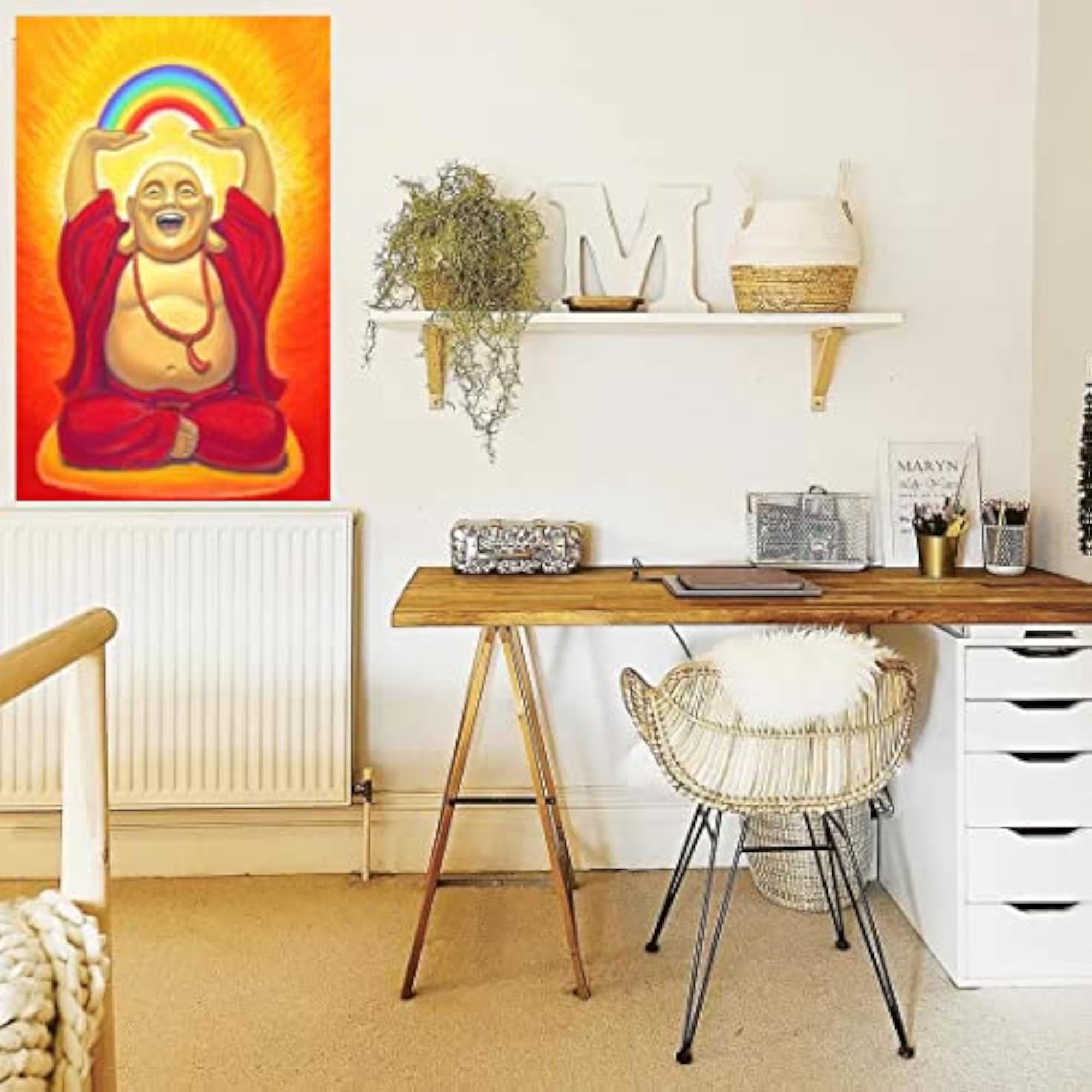 Laughing Buddha Waterproof Wall Sticker