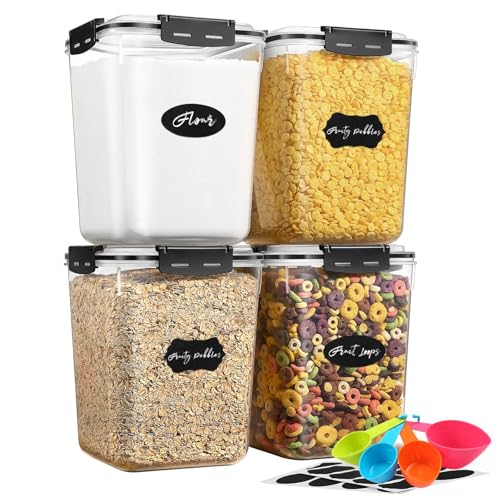 YASHE 5.3L Boîte Conservation Alimentaire Lot de 4, Boîte Rangement Cuisine en Plastique avec Couvercle, Sans BPA Boîte Hermetiques Alimentaires pour...