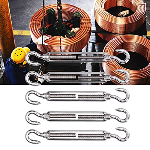 5 piezas de tensor elástico ajustable con gancho y gancho M6 para hardware de vela de sombra de acero inoxidable 304 con tensor para cables de alambre de alta dureza compatible con cables de acero miniatura 4