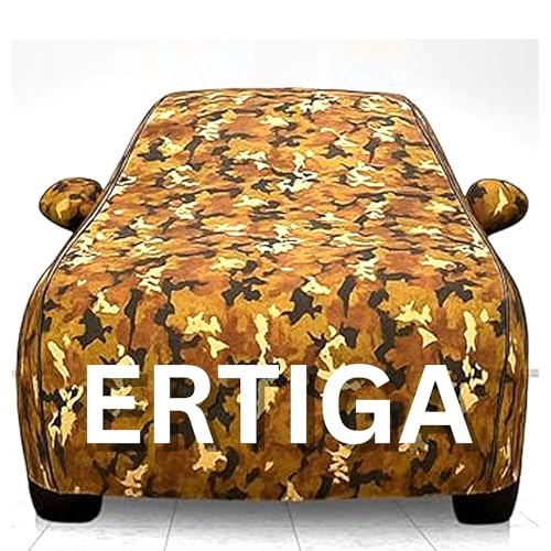 Image of 100% Waterproof Car Cover for ERTIGA UV Protection, Dustproof, Windproof | Custom Fit with Mirror Pockets, Belt & Buckle | All Weather Outdoor Body Cover (Jungle)
