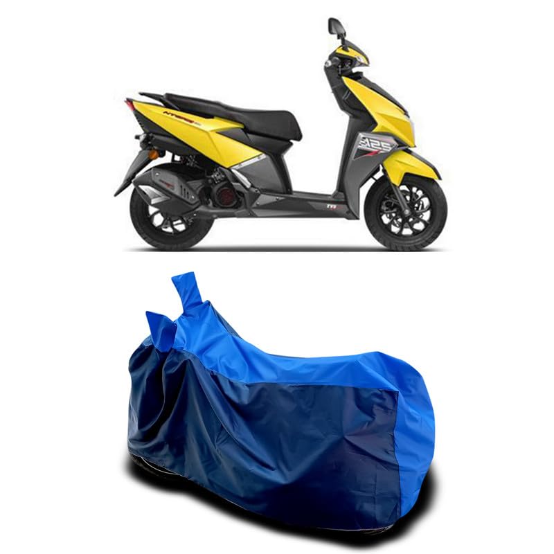 Image of DUFFEL-Two Wheeler Bike Body Cover Compatible for Tvs Ntorq 125 Bs6 Heat Protectio /UV-Rays /Birds Dropping /DustProof /Waterproof All Variants [Nevay Blue]
