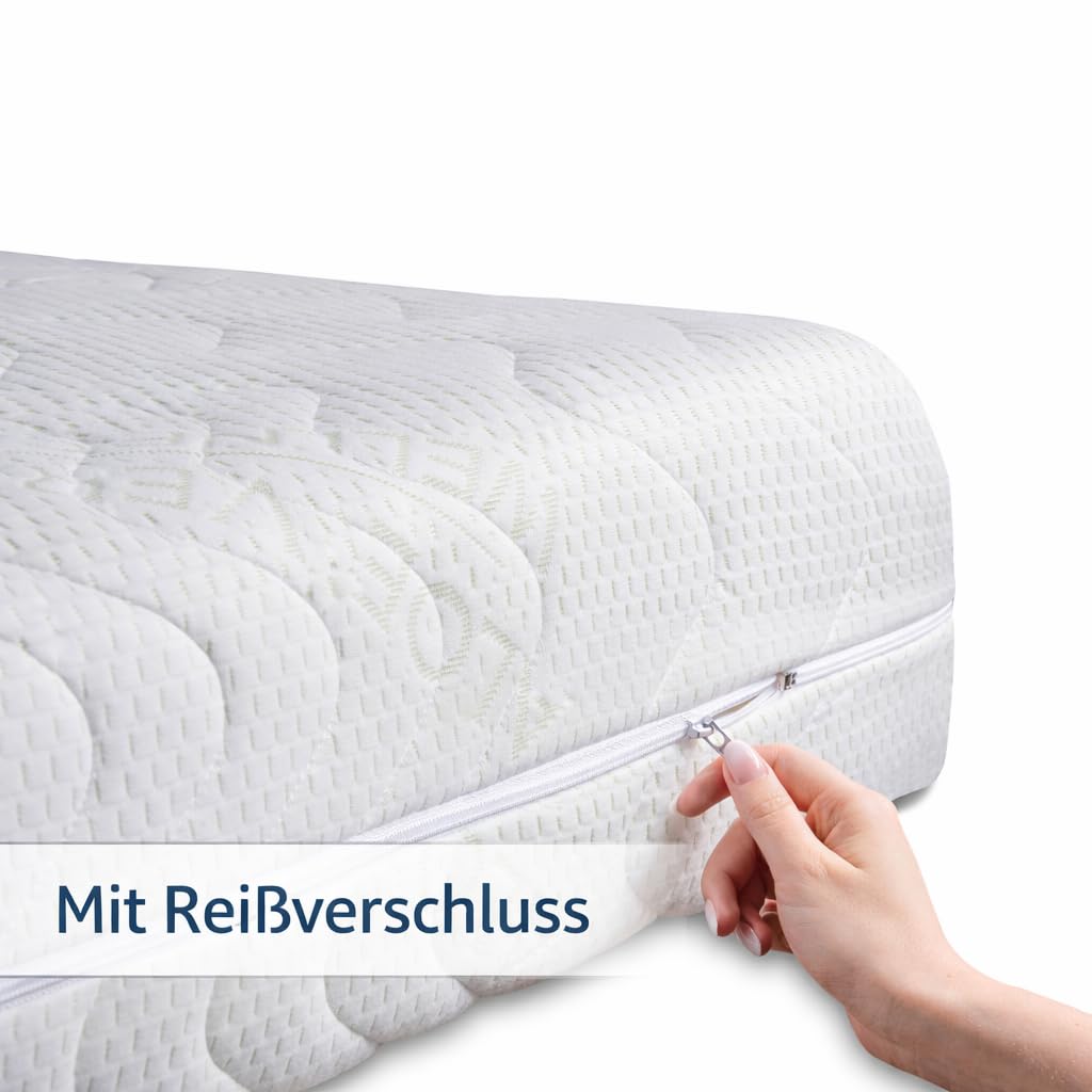 Amazon.de: Matratzenbezug Aloe Vera 90x200 cm 10-12 Hhe  Abnehmbar &  Waschbar bis 60 C, Atmungsaktiv, Hautfreundlich, Mit Reiverschluss