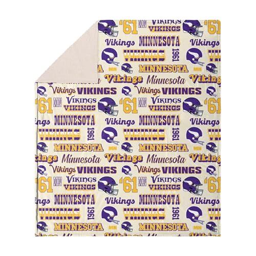 FOCO Minnesota Vikings NFL Retro Sherpa Fleece Blanket