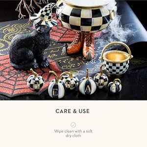 MACKENZIE-CHILDS “Beware” Resin Pumpkin Decor Set, Decorative Halloween Decor for Home Decoration, Set of 6 MACKENZIE CHILDS Beware Resin Pumpkin Decor Set Decorative Halloween Decor for Home Decoration Set of 6