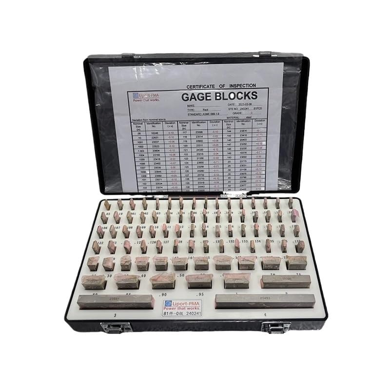Gage BlocImperial Block Gauge Set,English System Block Gauge Set,36/81pcs,0/AS-1/AS-2 Grade,High Speed Steel Gage Block(Imperial 36pcs AS1)