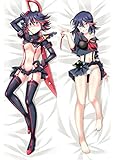 WANQIAN la WANQIAN Ryuko Matoi Girl Full Body Bed Pillow Covers Anime, Hot-Blooded Boys Girl Long Hugging Body Dakimakura Cushion Cover 50x150CM