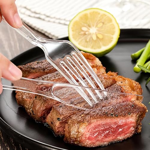 150 Wiederverwendbares Strapazierfähiges Plastikbesteck,Outdoor und Indoor Kunststoffbesteck,Je 50 Gabeln,Messer und Löffel,für Familienfeiern,Outdoor Dinner (transparent)