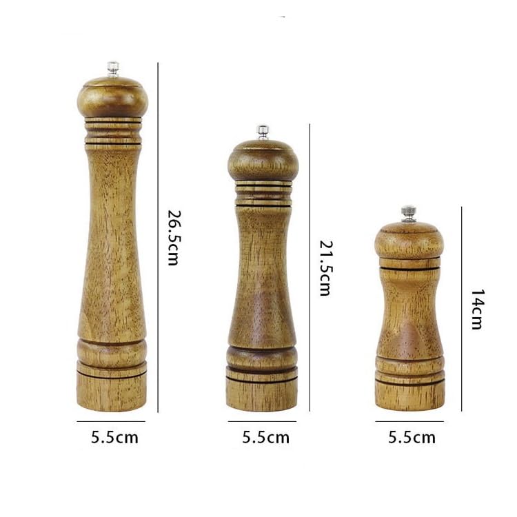 Macinapepe o Macinasale Macinapepe manuale in legno di acacia vintage, macinapepe e spezie, adatto for cucina domestica, cucina di ristorante, riunioni all'aperto Macina sale o Pepe(10in)