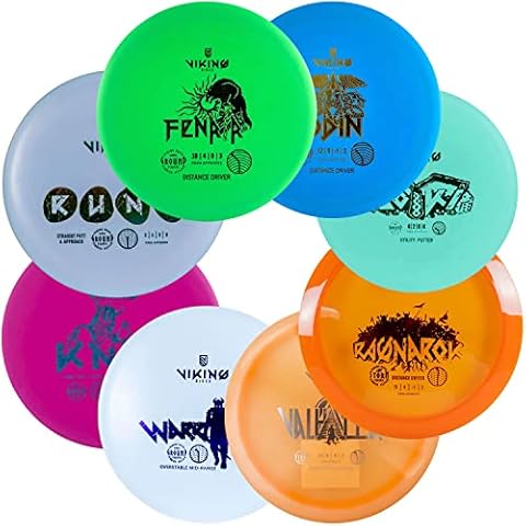Viking Discs Conqueror Disc Golf Set - 8 Frisbee Discs for Any Distance, PDGA Approved - Putter, Mid-Range, Fairway Driver, Distance Driver - Frisbee Golf Discs Set for Beginners and Professionals Cover