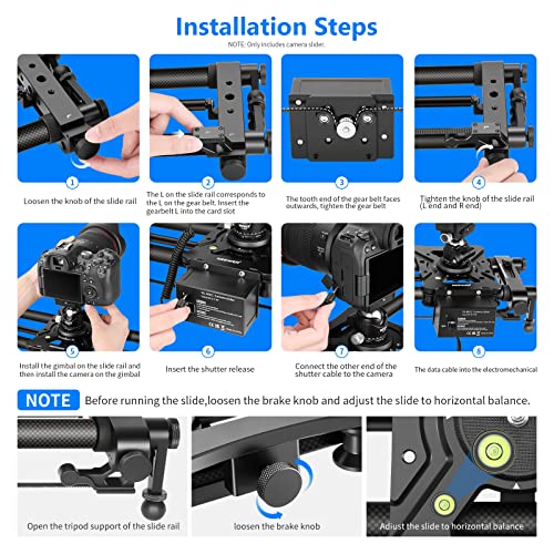 Neewer Motorized Camera Slider, 31.5"/80Cm Carbon Fiber Dolly Rail Slider With Remote Control, Support Video Mode, Time Lapse Photography, Horizontal, Tracking And 120° Panoramic Shooting (Vs-80Cc) #TOP5