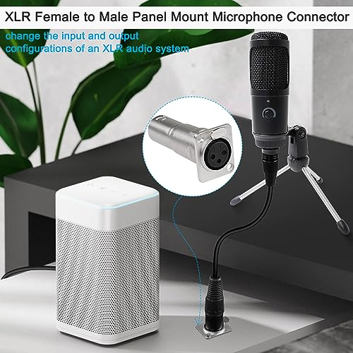 QIANRENON XLR Female to Male Microphone Connector Adapter, 3 Pin XLR Jack to Plug Mounting Coupler, Feedthrough Mount Socket - Image 4