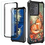 GFRGTFHYT Schutzhülle für BLU View 5 B160V, 16,7 cm (6,5 Zoll), 2024, mit Bildschirmschutzfolie aus gehärtetem Glas, zweilagig, strapazierfähig, stoßfest, Schutzhülle für BLU View 5, niedliche