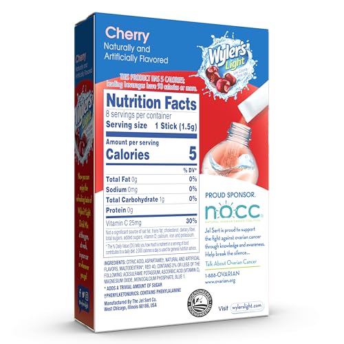 Image of Wyler's Light Singles To Go Water Drink Mix, Cherry, 96 Packets