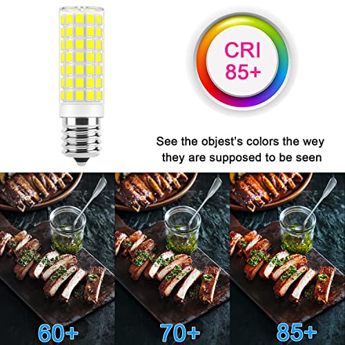Image of E17 LED Bulb Dimmable, 7W Microwave Over Stove Bulb, 120V 60W Incandescent Equivalent, Daylight White 6000K, Fit for Whirlpool Maytag GE Kenmore Microwaves, Replaces 8206232A 1890433 AP4512653, 2 Pack