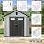 Domi 8x12 FT Outdoor Resin Storage Shed, All-Weather Double-Wall Storage Building for Backyard, Garden, Lawn Tools, Mower, Bike & Pool Equipment, Lockable Doors, Ventilated Roof, Grey
