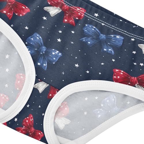 Wusikd Blue Red White Bows Girls' Underwear Cotton Girls Briefs Soft Toddler Underwear 2T4