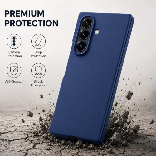 Image of amazon basics Slim Matte Hard PC Back Cover Case for Samsung Galaxy Z FOLD 8 Ultra with Integrated Hinge Protection and Smooth Anti-Fingerprint Finish (Midnight Blue)