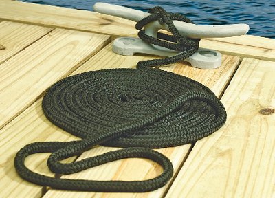 Dockline double tresse blanc Seachoice évite les ruptures d'amarrage au port