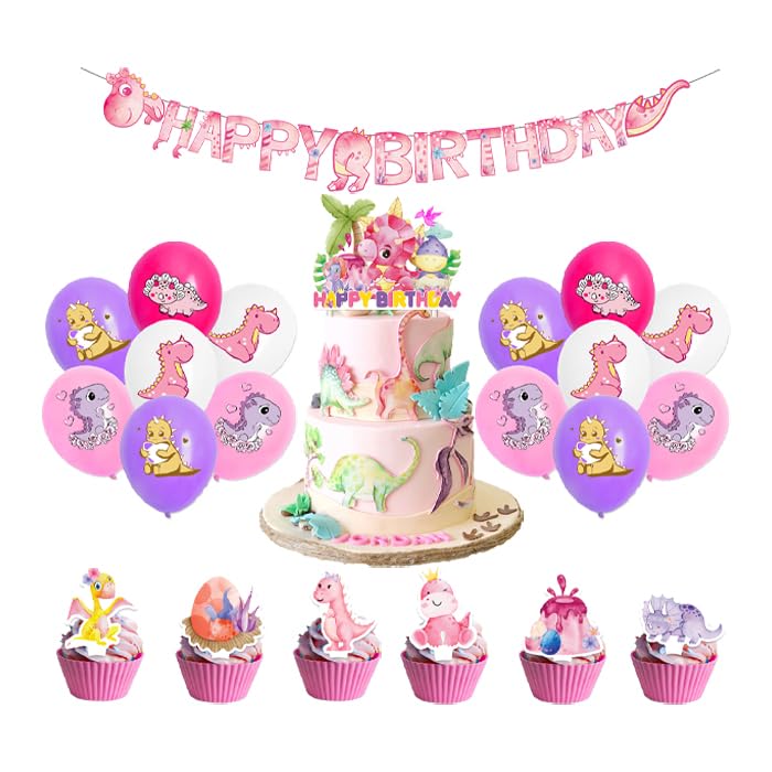 Decoration gateau dinosaure et ballons pour anniversaire enfant