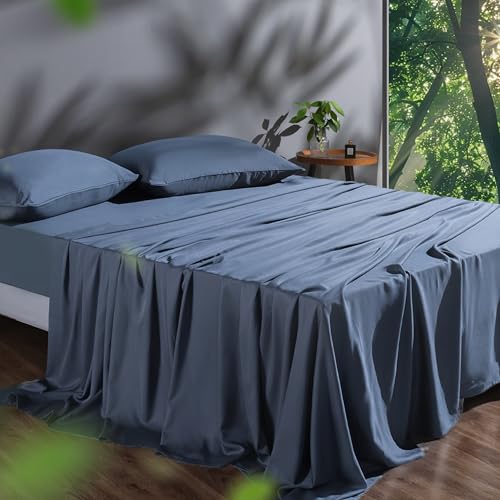Tencel Sheet Set Queen Size, 100% Eucalyptus Lyocell, Breathable & Cooling Sheets, Deep Pocket Up to...