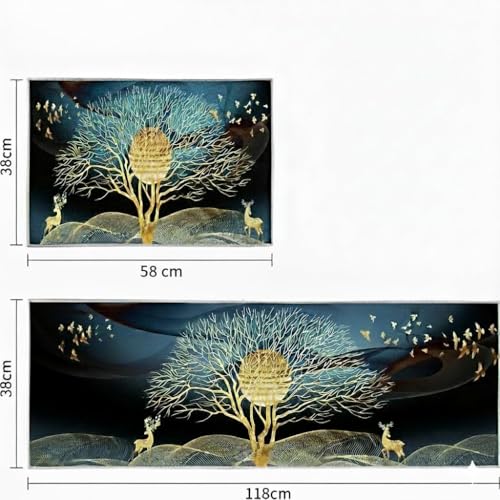 Image of Yagzon 2 Pcs Kitchen Mats, Waterproof Memory Foam Kitchen Rugs, Standing Desk Mat Floor Mats Standing Desk Mat Floor Mats, Comfort Runner Rug Carpets for Kitchen Floor Laundry, and Hallway