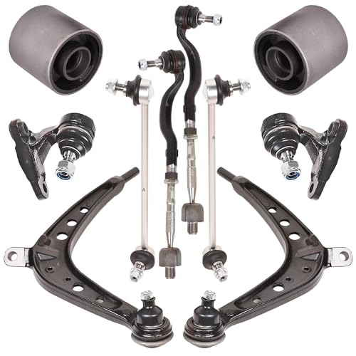 AUTOACER Complete Front Suspension Kit 10 Pieces - Control Arms with Inner Outer & Ball Joints, Front Stabilizer Links, Tie Rods & Control Arm Bushings for E46 325xi 330xi 2001 2002 2003 2004 2005