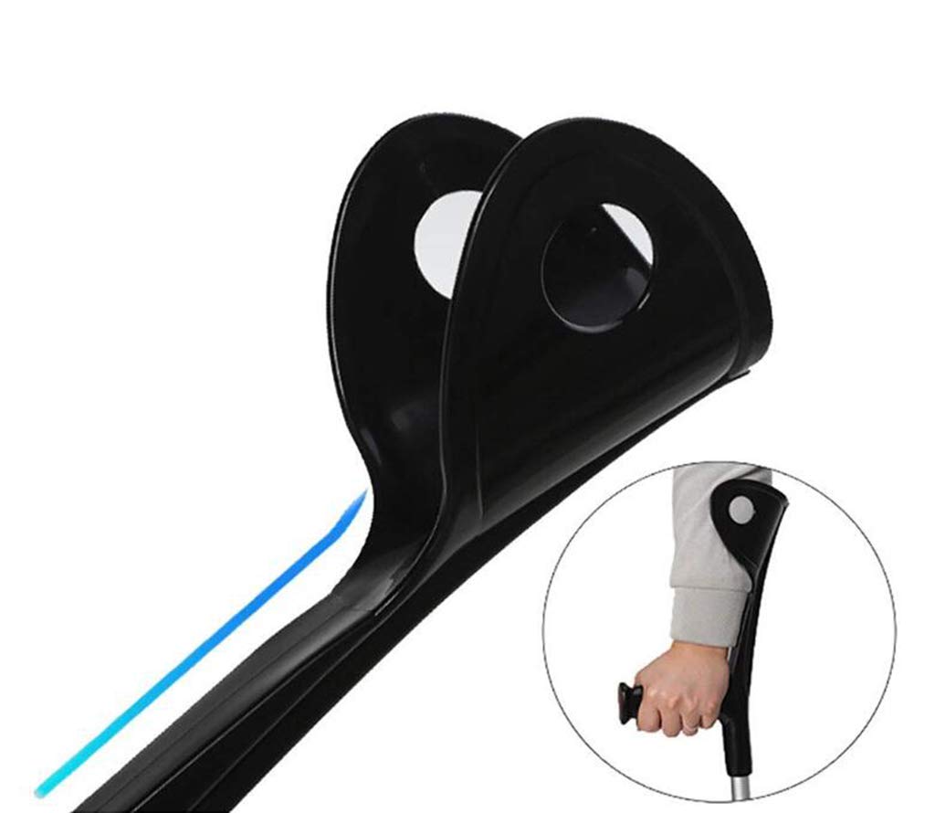 Wózek inwalidzki, składane kule na przedramię, lekka kula, regulowane kule pod pachami dla dorosłych, ergonomiczny uchwyt z wygodnym uchwytem, ultra stabilne, czarne (1 para)