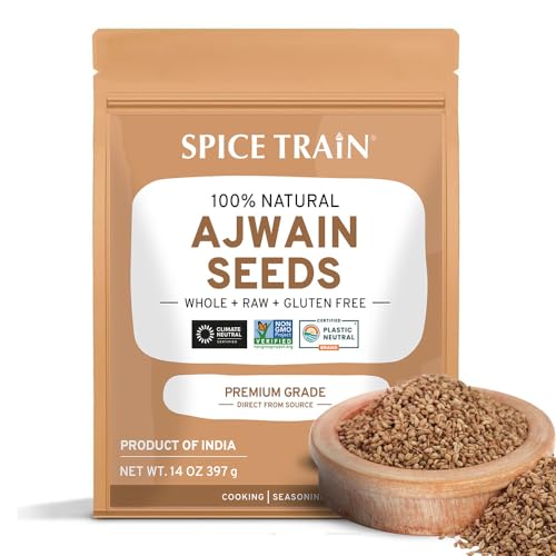 Ajwain Seeds (397g/14oz) Whole Carom Seeds | Vegan, Gluten free, Non GMO | Raw Carom Bishops, Indian Origin | Packed in Resea