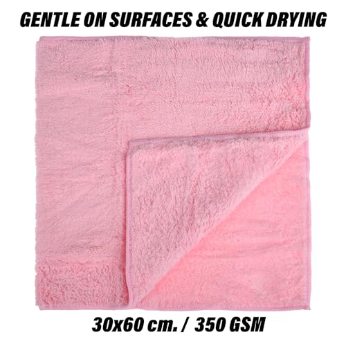 Image of Urbane Home Cleaning Towel | Reusable Cleaning Cloths for Kitchen | Duster Towel for Home Cleaning | 350 GSM Cleaning Cloth Towel for Car | Bike | 30x60 | Pack of 2 | Multi