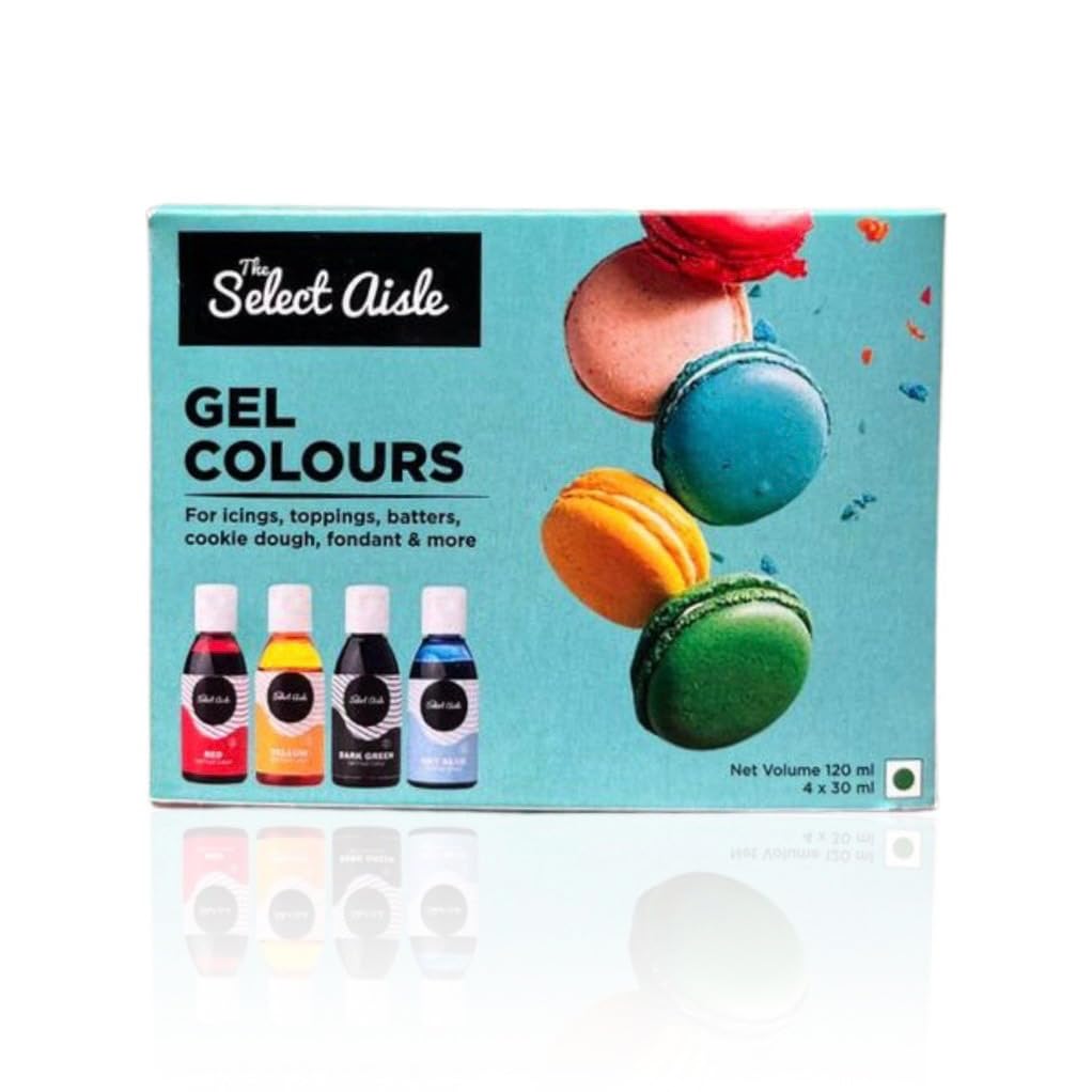 The Select Aisles Concentrated Gel Colour Combo (Blue, Red, Green, Yellow) – 120ml[Premium Food colour| Gel food colour for Cakes, Cookies and Desserts| Colouring agent| Cake Decor] (B0CK4RY1P9) Amazon Price History, Amazon Price Tracker
