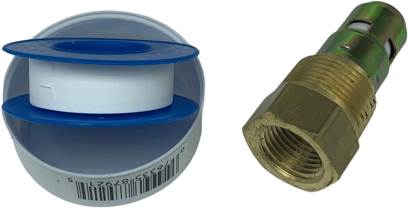 American Made Compressor Check Valve 1/2 NPT Size Female Pump Side X 3/4 NPT Size Male Tank Side Tank Side with Thread Tape