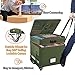 DocSafe File Box with Lock,2-Layer Fireproof Document Box with Wheels,Collapsible Rolling File Storage Organizer with Pockets,Large Portable Home Office Filing Cabinet Safe for Hanging Folders,Green
