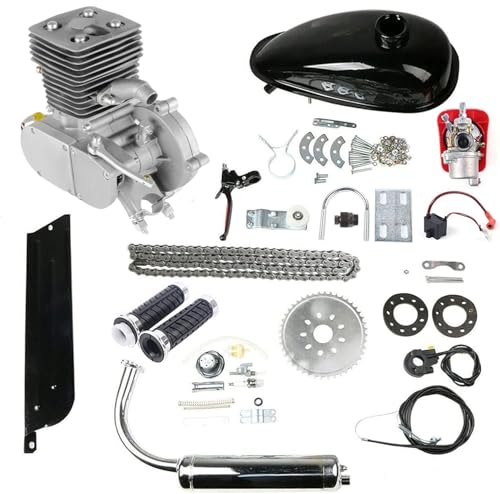 JJIESHENG 100cc Bicycle Engine Kit, 2 Stroke Motorized Bike Kit 36 Teeth Gas...