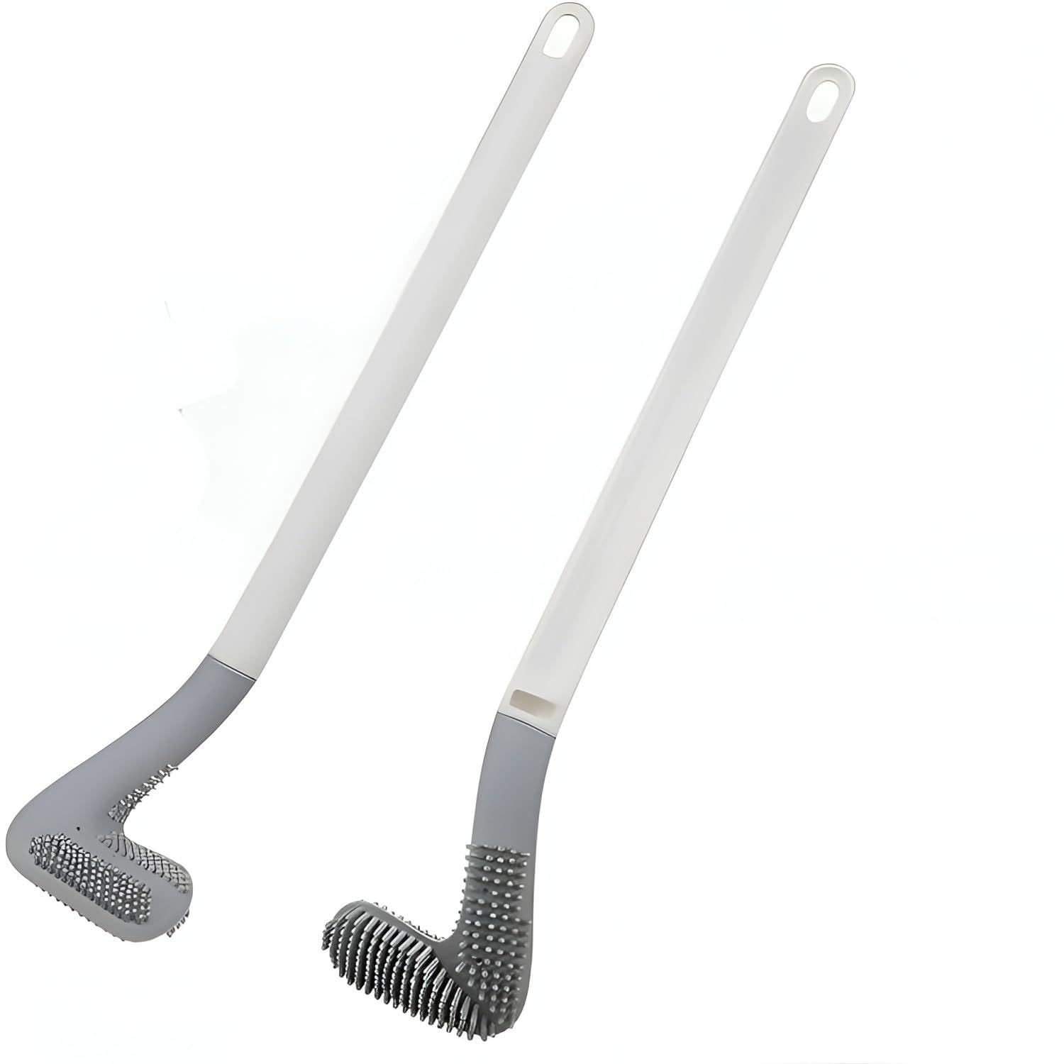 Silicone Toilet Cleaning Brush with Long Handle and Wall Mount Hook, Flexible Toilet Bowl Scrubber for Bathroom Cleaning, Quick Dry Design for Tiles, Corners and Hard-to-Reach Areas, Black, 2pc-image-20
