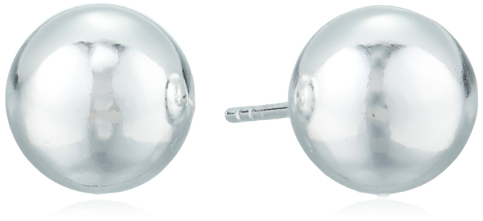 Amazon EssentialsPlated Sterling Silver Polished Ball Stud Earrings , (previously Amazon Collection)