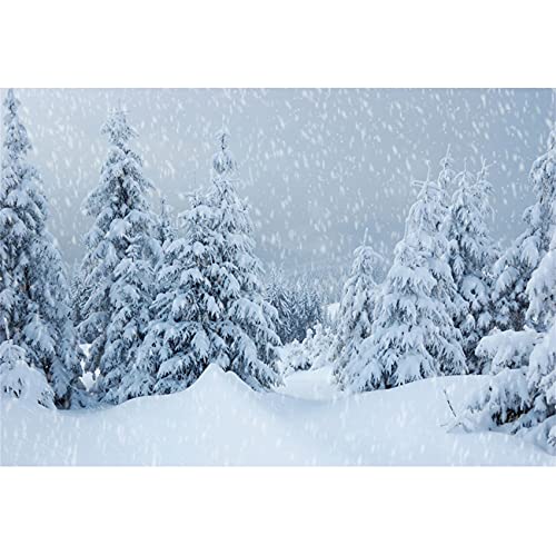 Renaiss 10x8ft Snow Scene Backdrop Winter Forest Pine Tree Snowflake ...