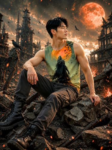 Image of BLACKSMITH Midnight Slayer Printed Sleeveless Sando Tank top Gym & Street wear for Men