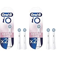 Oral-B iO Gentle Care Testine Spazzolino Elettrico, Confezione da 4 Testine di Ricambio Bianche