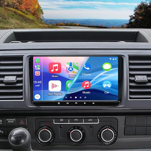 Double Din Car Stereo for VW Transporter T6 2016-2019 Android 13 Car Radio 9 Inch Touchscreen with Wireless Carplay Android auto Bluetooth GPS WIFI FM/RDS SWC Backup Camera, 2G+32G
