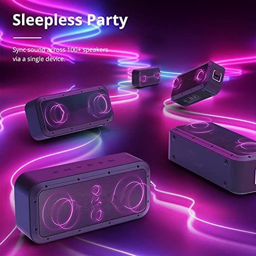 Spreker Bluetooth-luidspreker draadloze luidspreker met IPX7 Waterdichte, gratis opbergtas, ondersteuning Synchronisatie… - Image 8