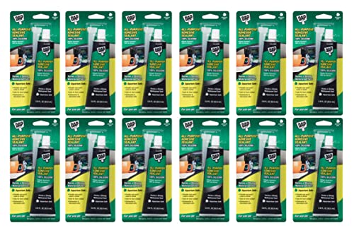 Image of Dap 00688 All-Purpose Adhesive Sealant, 100% Silicone, 2.8-Ounce Tube - 12 Pack
